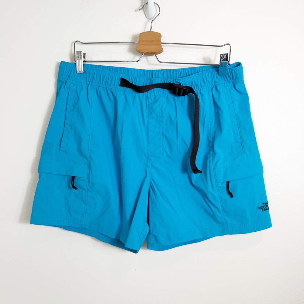 The North Face Cargo Shorts Mens Large Blue Belted Class V Hiking Outdoor